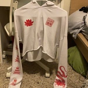 Japanese white cropped sweater